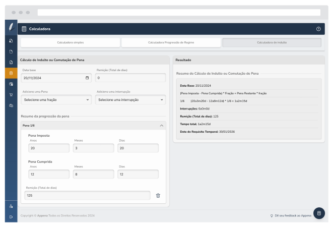 Calculadora de execução penal do Appena